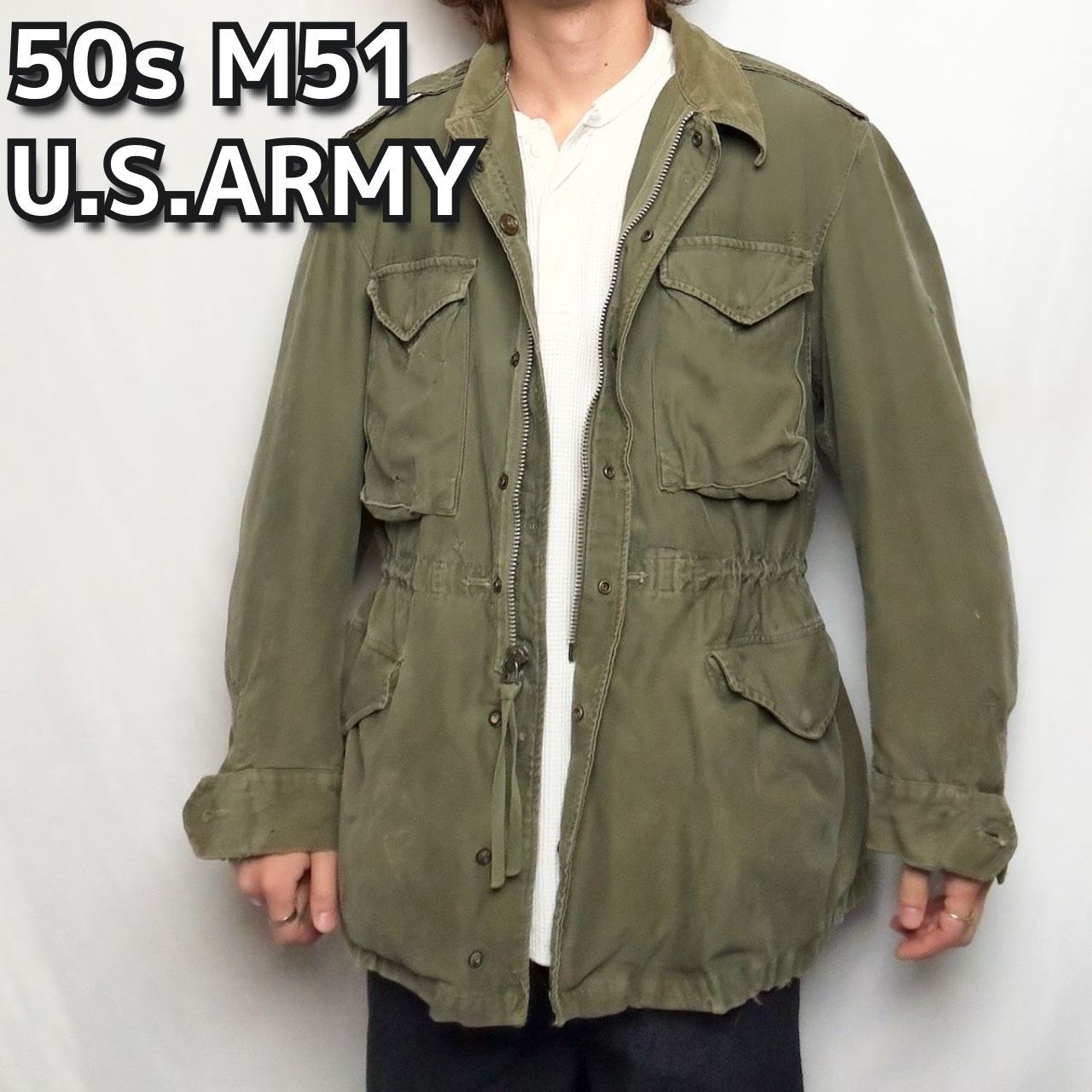 50s 米軍 U.S.ARMY M51 フィールドジャケット ダメージ有り ミリタリー 