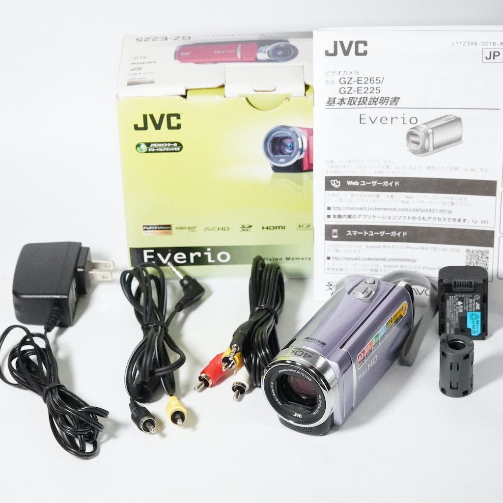 JVC Victor Everio GZ-E225-V パープル 元箱 動作OK 返金保証 /2155