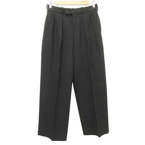 マーカ marka 25ss DOUBLE PLEATED TROUSERS ダブル テーパード パンツ トラウザー 2 黒 ブラック