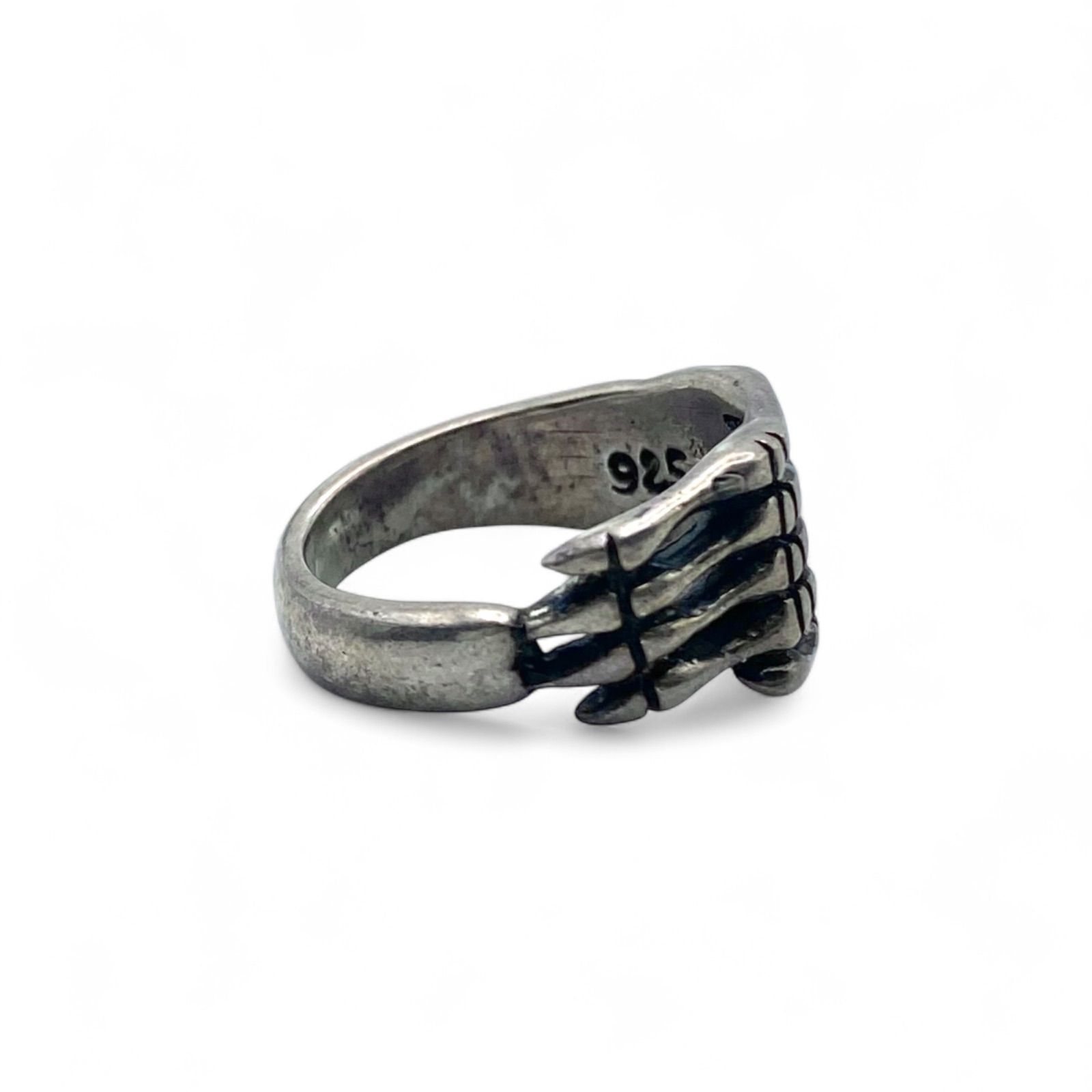 スカルハンド】骸骨 Silver 925 刻印 80s Vintage Ring シルバー