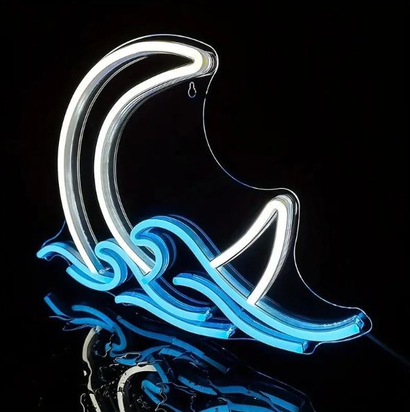 ネオンサイン ネオンライト ネオン管 照明 おしゃれ LED 白 水色 月