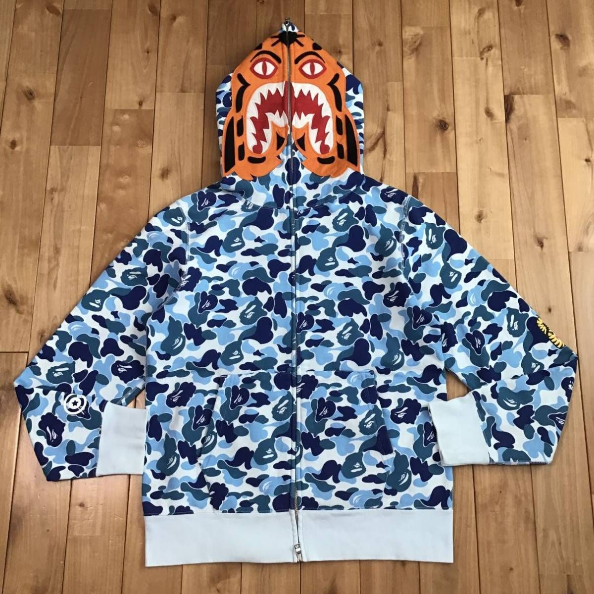 ABC camo blue タイガー パーカー Mサイズ Tiger full zip hoodie a