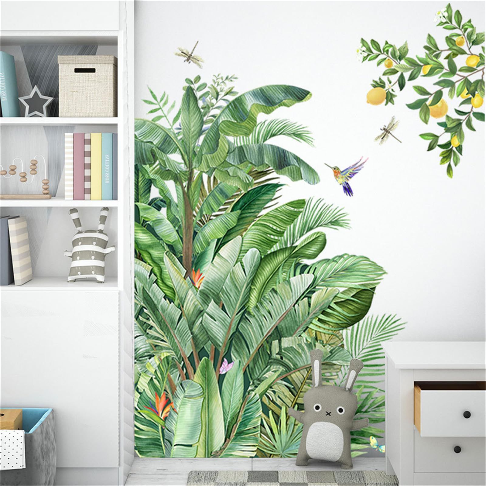 北欧 モノトーン おしゃれ 観葉植物 大きい 壁 シール はがせる wall decoration in 壁紙シール living room 壁ウォールステッカー 植物 剥がせる ウォールシール 防水 ウォールすてっかー ウォールステッカー リビン