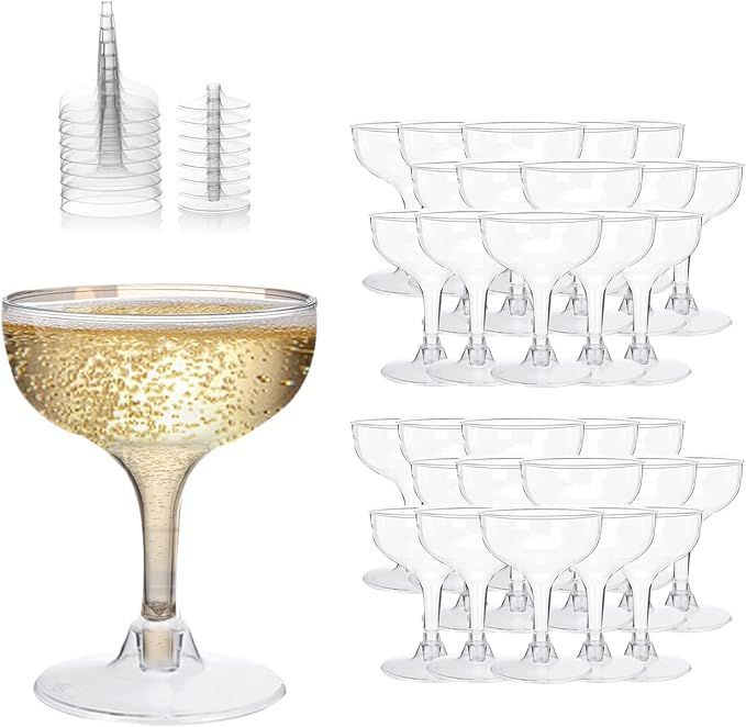 【在庫処分】カクテルグラス 使い捨て30pcs プラスチック カクテルグラス誕生日パーティー 結婚式 イベント用品 組み立て