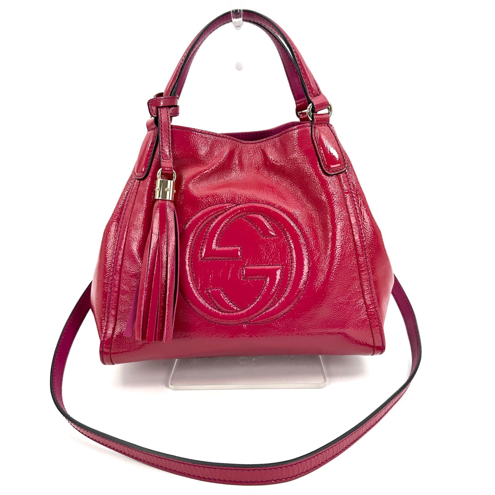 GUCCI ソーホー トートバッグ パテントレザー マゼンタピンク