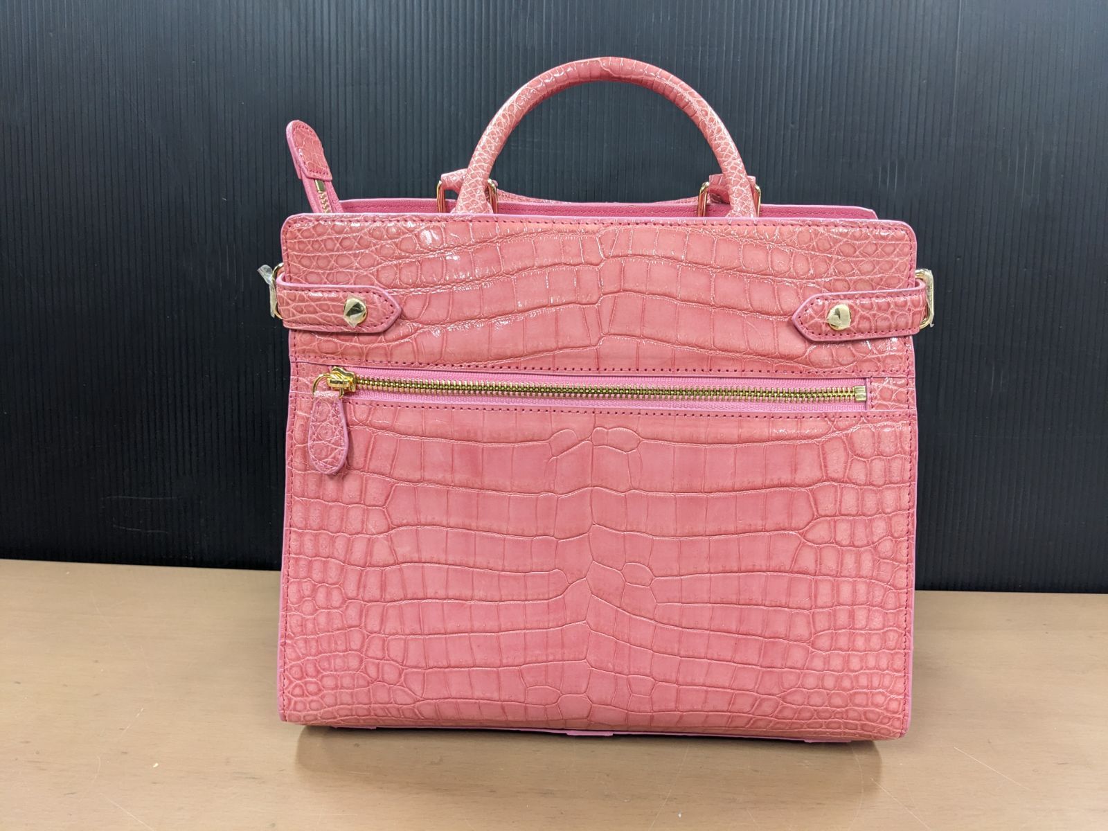 【美品】マームエレガンスクロコダイルハンドバッグ タグ付き未使用】Ma'am ELEGANCE マームエレガンス クロコダイル