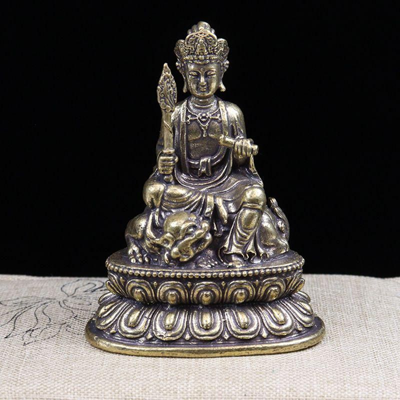 銅製 文殊菩薩仏  装飾品   工芸品 美術品 置物 銅像 仏像 文殊菩薩 観音菩薩 仏像装飾品 工芸品 置物 - メルカリ