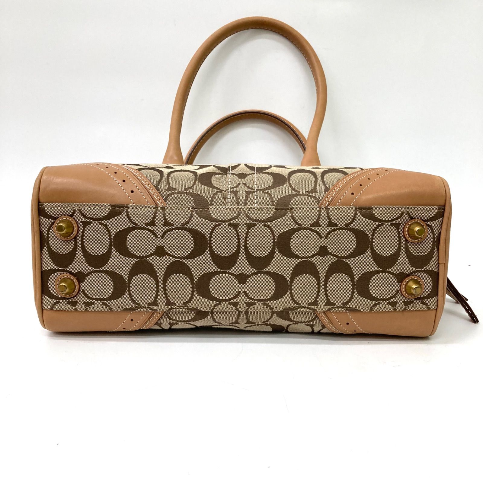 COACHコーチ ハンプトンズ サッチェルハンドバッグ シグネチャー ブラウン COACH】コーチ ハンプトンズ サッチェル ハンドバッグ