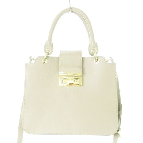 フルラ FURLA ベラ サッチェル バッグ 2way ハンド ショルダー レザー ゴールド金具 グレージュ |CK11 GY35