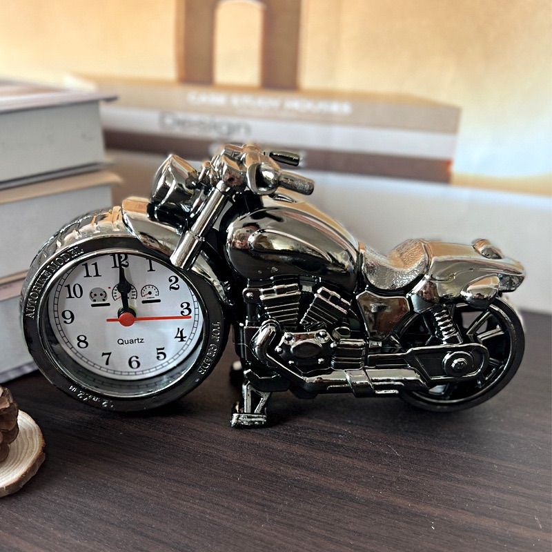 新品 バイク 目覚まし時計 かっこいい メタリック インテリア ブラック
