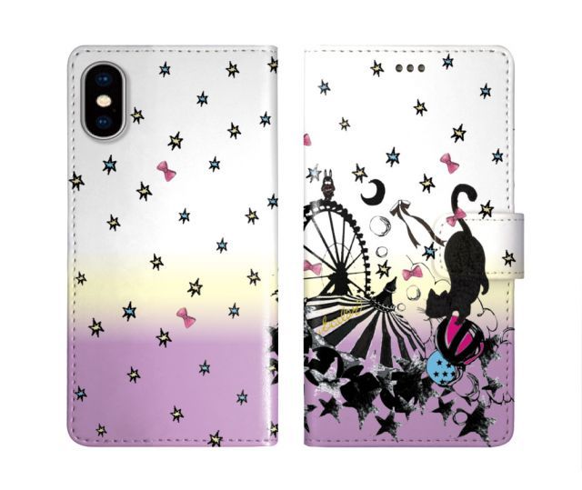 [Galaxy A41 SC-41A/SCV48] iPhone16 ケース スカラー スマホケース 手帳型 iPhone16 Pro ケース アイフォン16 15 14 13 12 11 スマホカバー 全機種対応 手帳 ScoLar 猫 ラビル カーニバル 