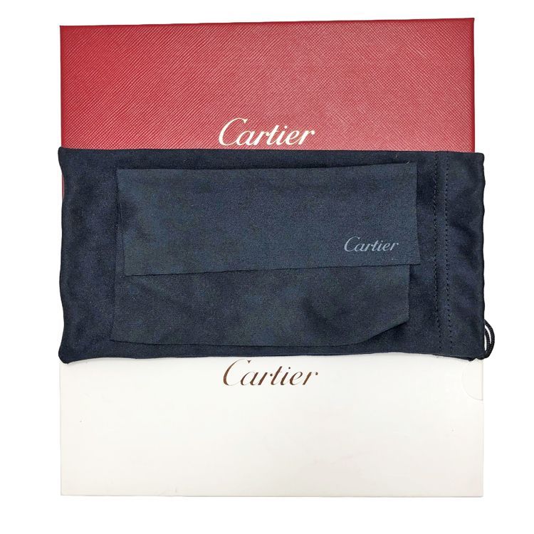 Cartier カルティエ ウッド テンプル サングラス アイウェア メガネ サングラス ユニセックス ブラウン シルバー