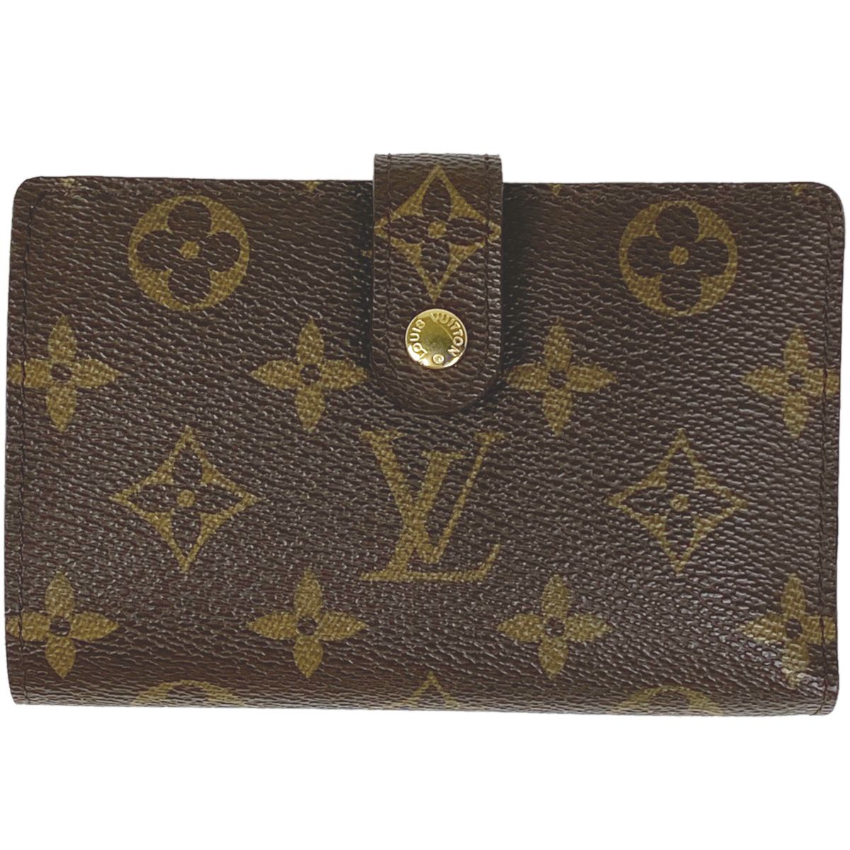 ルイ・ヴィトン Louis Vuitton ポルトフォイユ ヴィエノワ 札入れ 小銭入れ がま口 二つ折り財布 モノグラム ブラウン M61674  レディース 【中古】