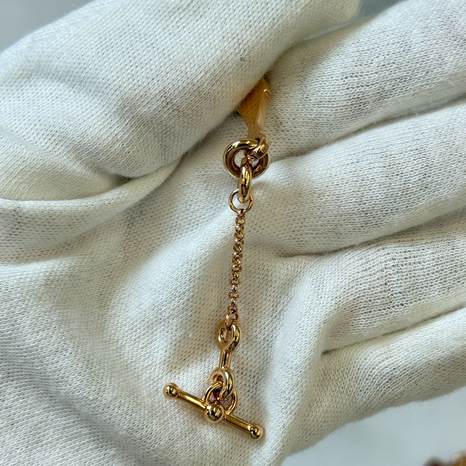 鑑定済み【 美品 】エルメス 《 Cheval 》 ローズゴールド レッド GP 