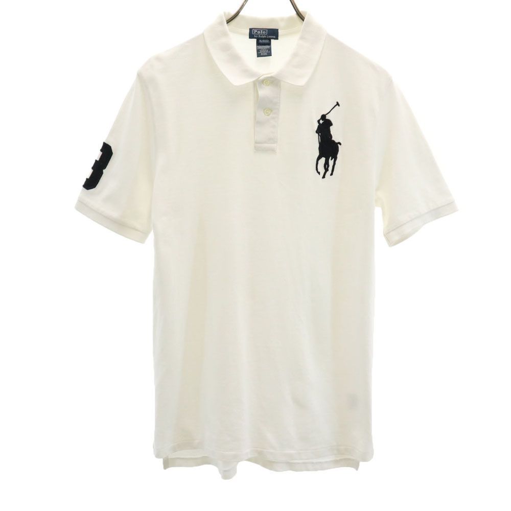 ポロバイラルフローレン ビッグポニー刺繍 半袖 鹿の子 ポロシャツ XL ホワイト Polo by Ralph Lauren キッズ 古着 【240406】 メール便可