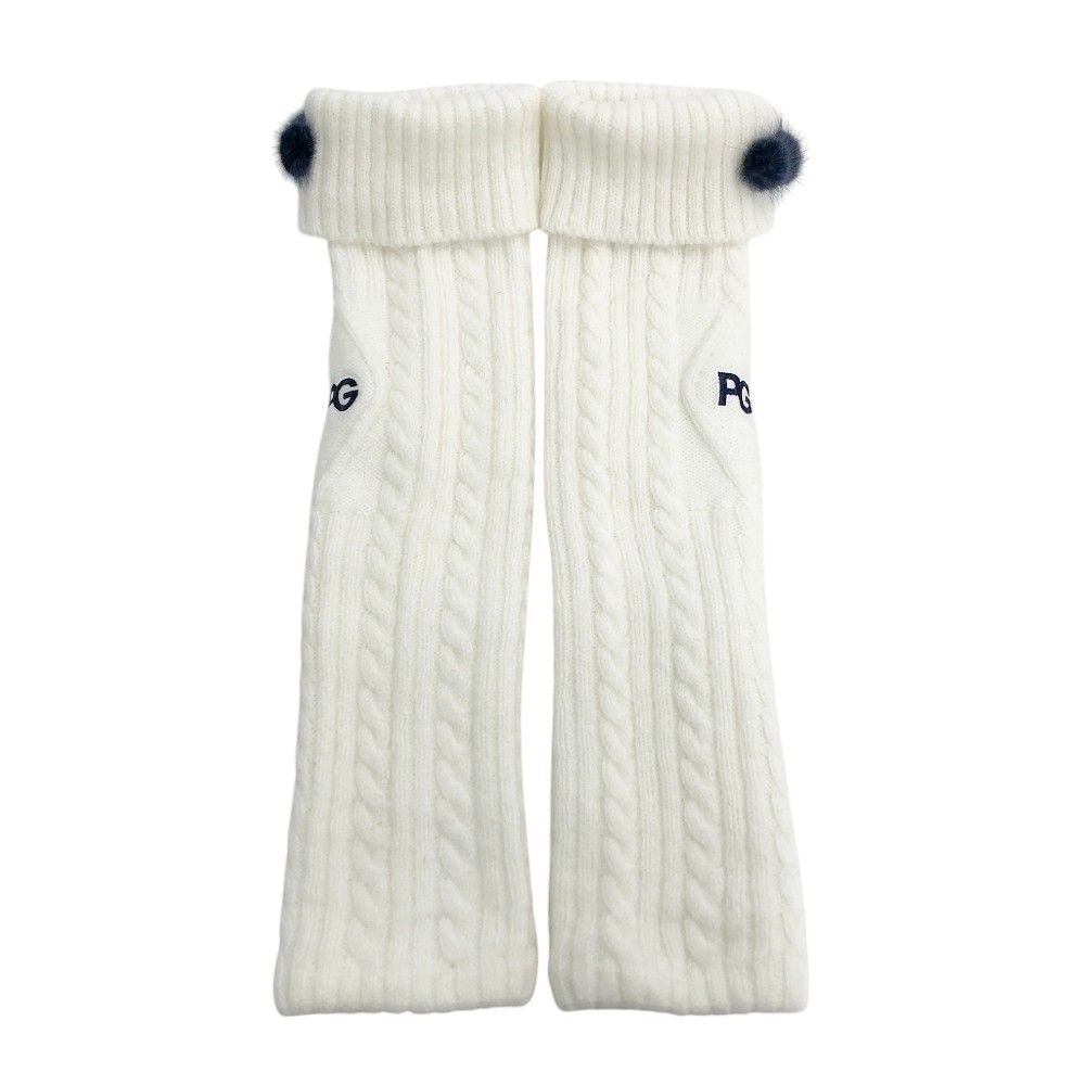 パーリーゲイツ ロゴ入りホワイトニット美品 （PY ロゴ