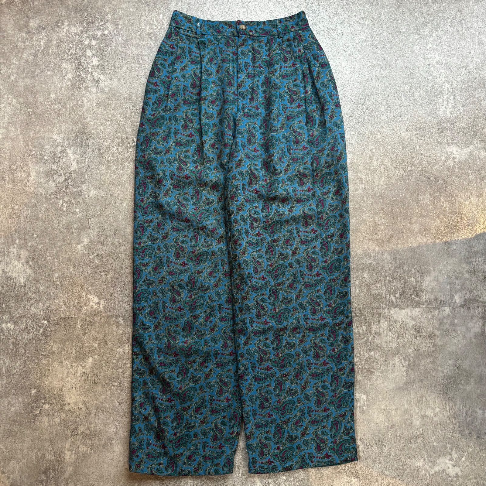 90年代 Ralph Lauren ラルフローレン レディース ペイズリー ウール パンツ