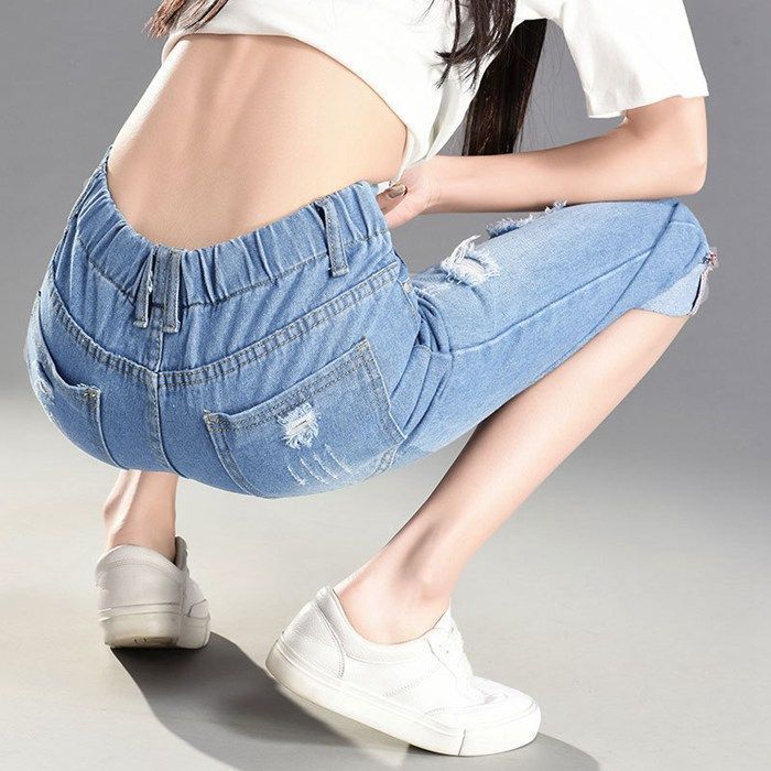 クロップドパンツ デニム 即購入OK レディース テーパードデニム