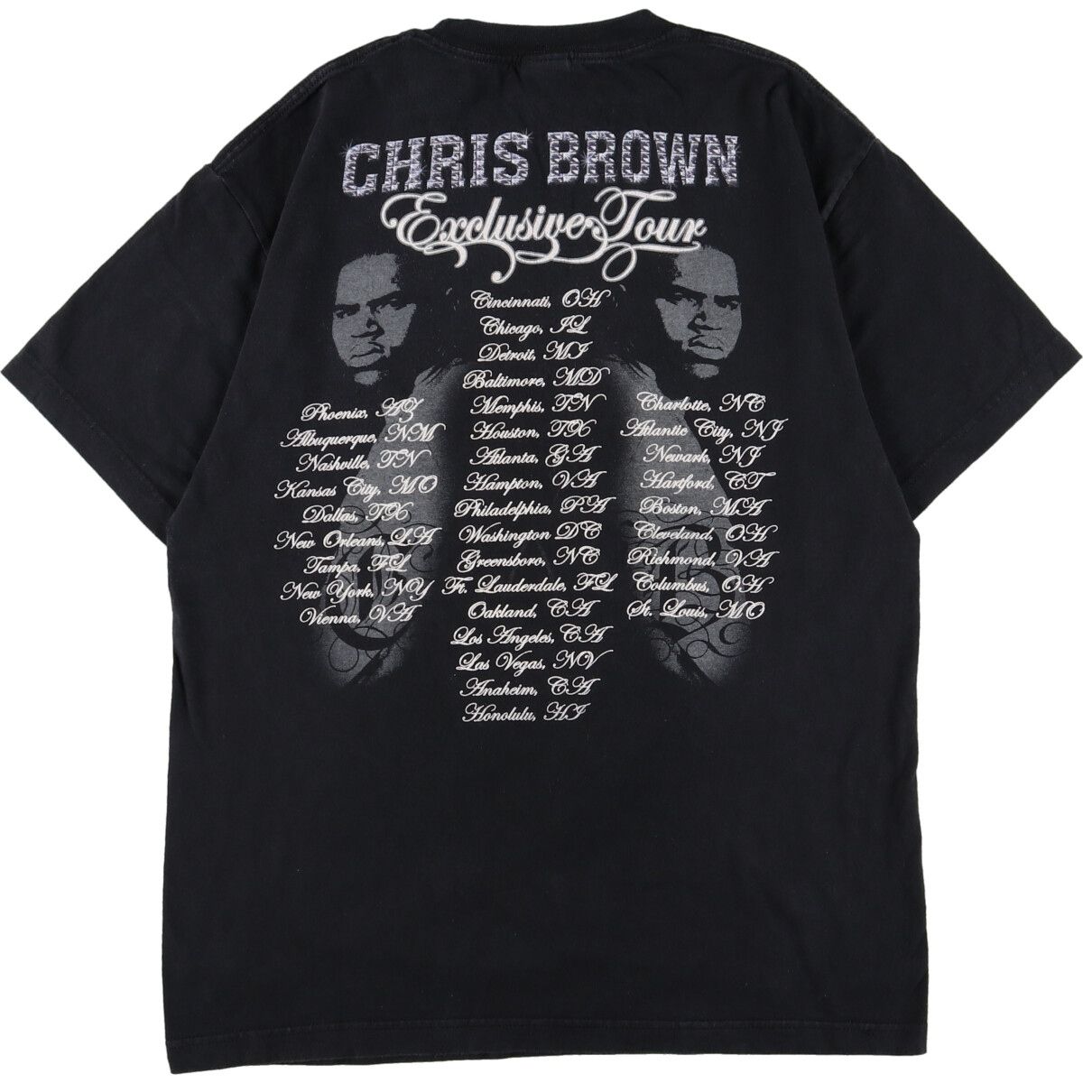 古着 00年代 ALSTYLE APPAREL&ACTIVEWEAR CHRIS BROWN 両面プリント クリスブラウン バンドTシャツ バンT  ラップT メンズM/eaa347470