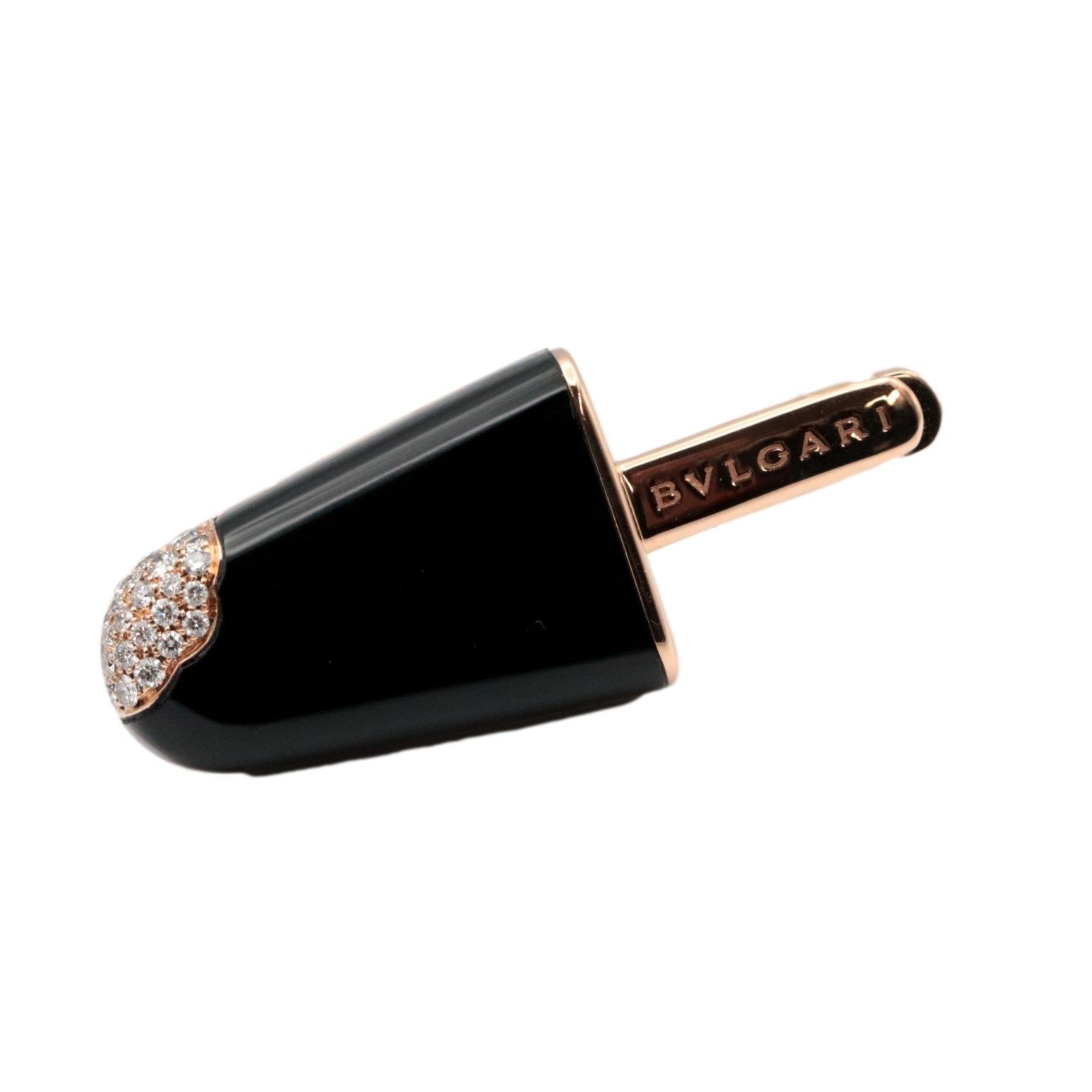 BVLGARI ブルガリ ブローチ K18 ダイヤモンド 美品 ブルガリ ジェラーティ ブローチ ダイヤモンド オニキス