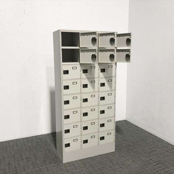 シューズロッカー 下駄箱 24人用 KOYO 扉付 ライトグレー