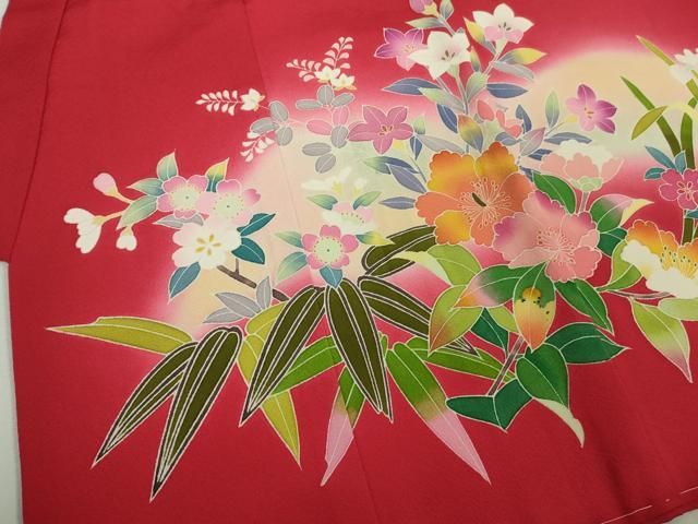  上 京加賀友禅 百貫石峰 七五三 女の子 3歳 祝着 花車 暈し染め kh 5 着物 産着 着物 セレモニードレス