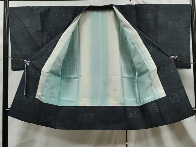 平和屋着物＃道行コート リバーシブル 吉祥文 暈し染め ロング丈 正絹