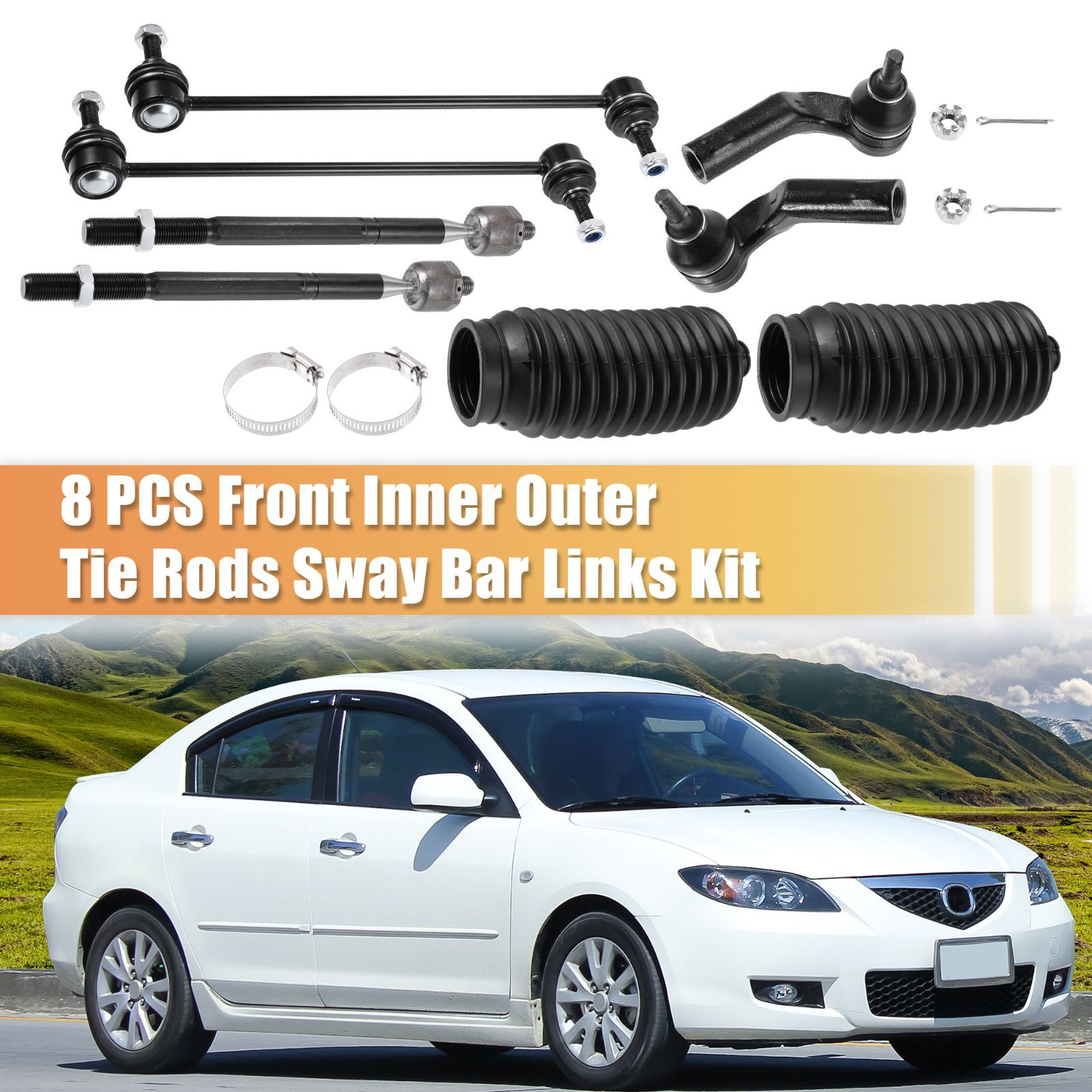 フロントアウタータイロッドエンド Mazda 3 2004-2009 8個 フロント