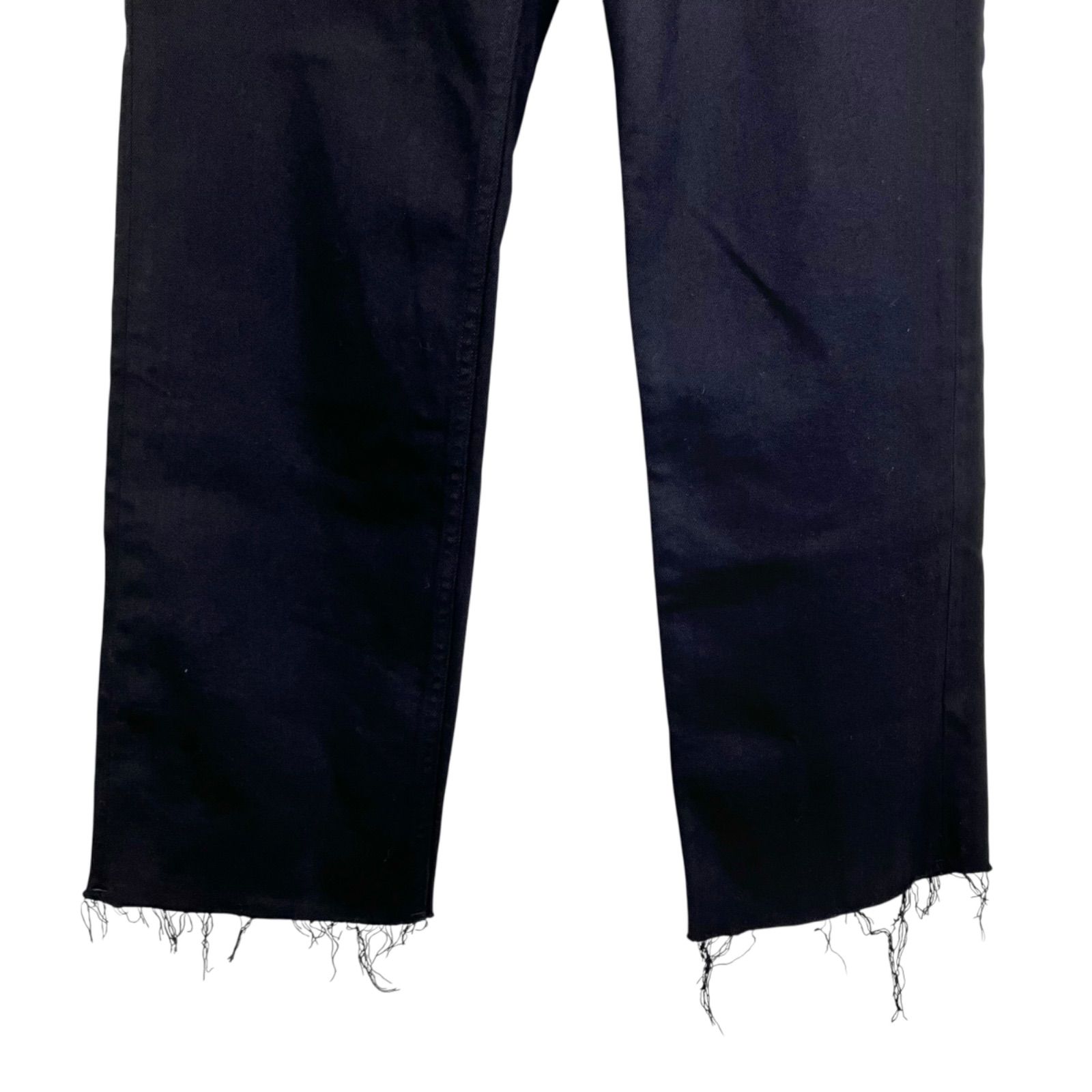 人気 ヤヌーク Lea ボーイズストレート デニム カットオフ 濃紺 加工