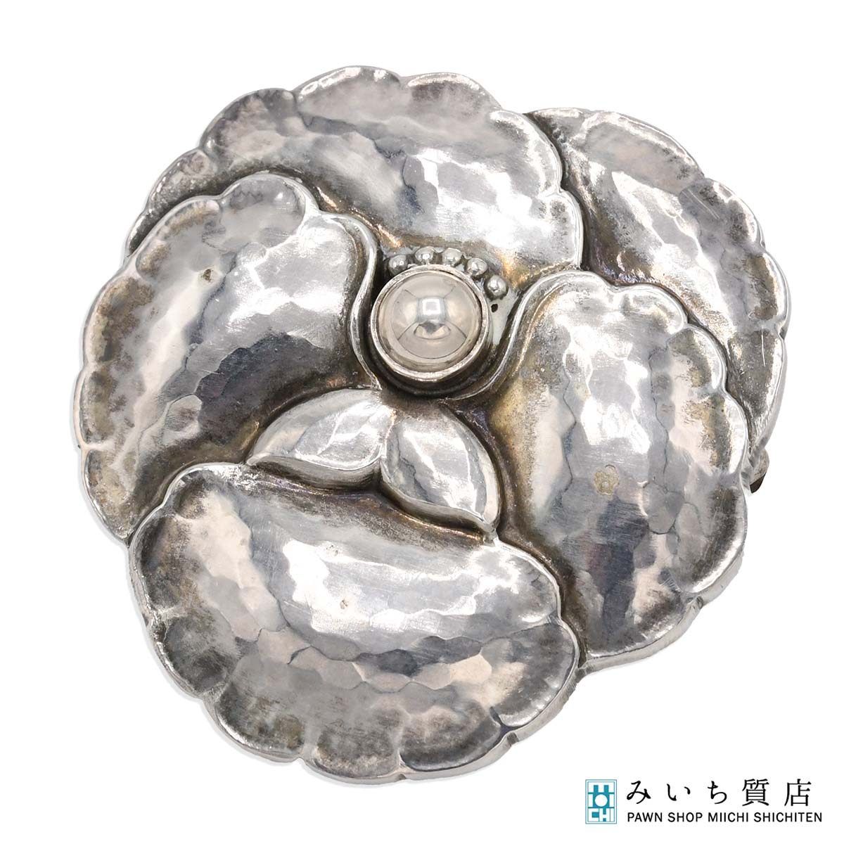 GEORG JENSEN ジョージジェンセン ピンブローチ 113 パンジー フラワー シルバー 925 約14.4g アクセサリー レディース H8233-2