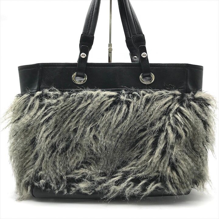 良品 CHANEL シャネル ココマーク パリビアリッツ ファー SV金具