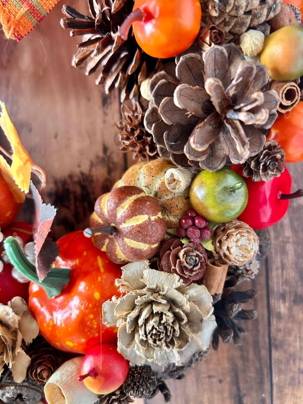 ハロウィンリース　スワッグ　カボチャ　ハンドメイド　インテリア　大きめ　特大 ハロウィンリース スワッグ カボチャ ハンドメイド インテリア