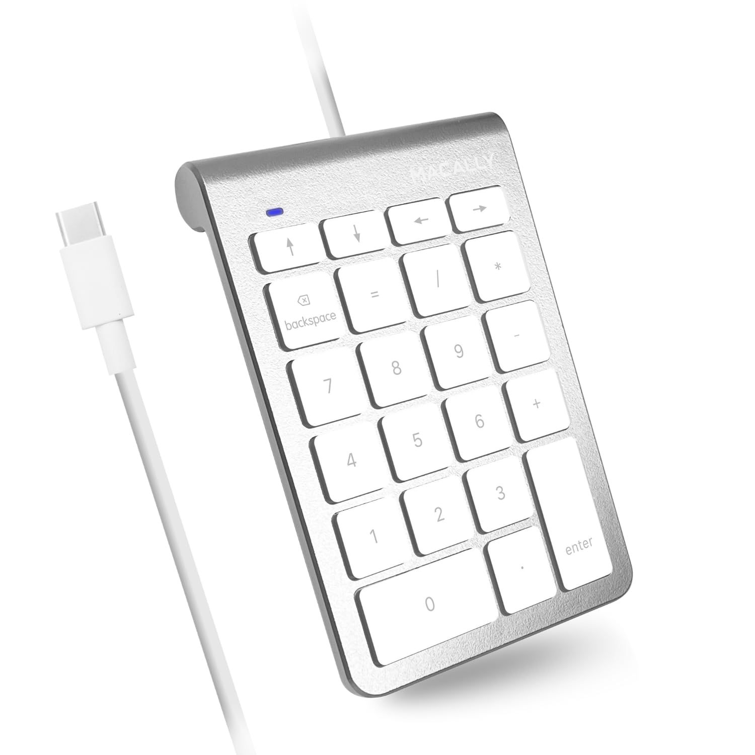 Macally 有線USB Cナンバーパッドキーボード - タイプCテンキーパッド ノートパソコン、Apple Mac iMac MacBook Pro/Air、Windows PC、デスクトップコンピュータ用 - 10キーUSBキーパッドテンパド 5フィー 