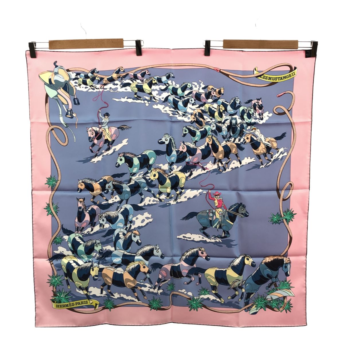 HERMES カレ90 ダブルフェイス 野生馬Ⅱ Les mustangs Ⅱ