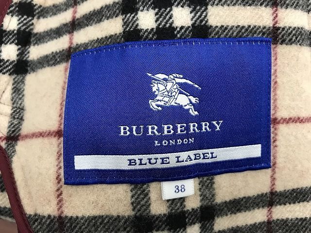 BURBERRY BLUE LABEL バーバリー コート ノバチェック レッド サイズ