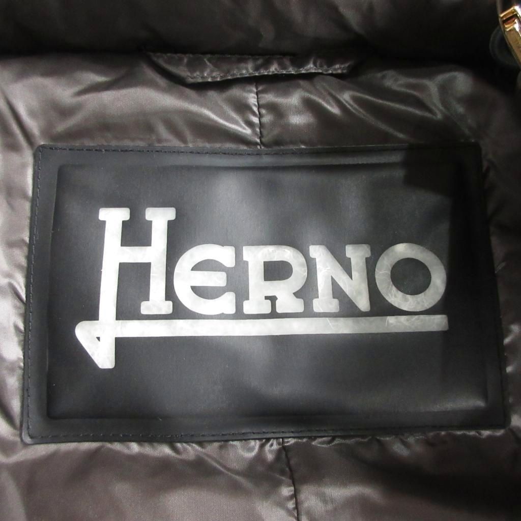 ヘルノ HERNO 現行 フーディー ダウンベスト ダウンジャケット 37087-33899 茶 ブラウン 42 GULLKHAN_COM