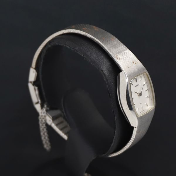 稼働 手巻き セイコー 11-4660 シルバ―文字盤 レディース腕時計