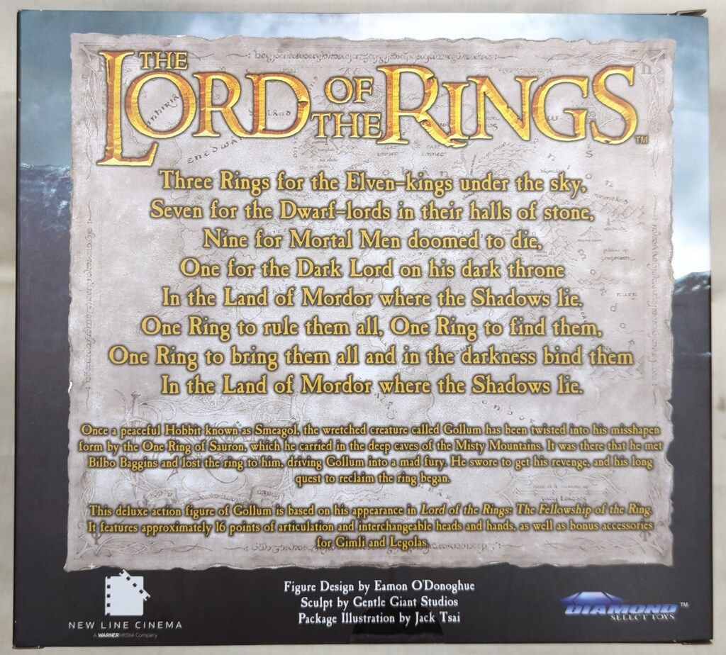 DIAMOND SELECT TOYS THE LORD OF THE RINGS GOLLUM DELUXE ACTION FIGURE