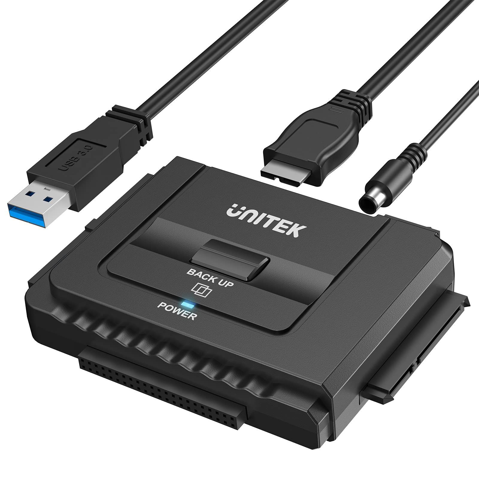正規品，SALE 【全商品送料無料!!】交換アダプター 2.5/3.5インチHDD USB3.0 SSD 光学ドライブに対応 両方対応 コンバータ 18TBまで対応 SATA 5Gbps 12V/2A電源アダプター付き IDE 外付けドライブ 超高速データ転送 USB- SATAケーブル