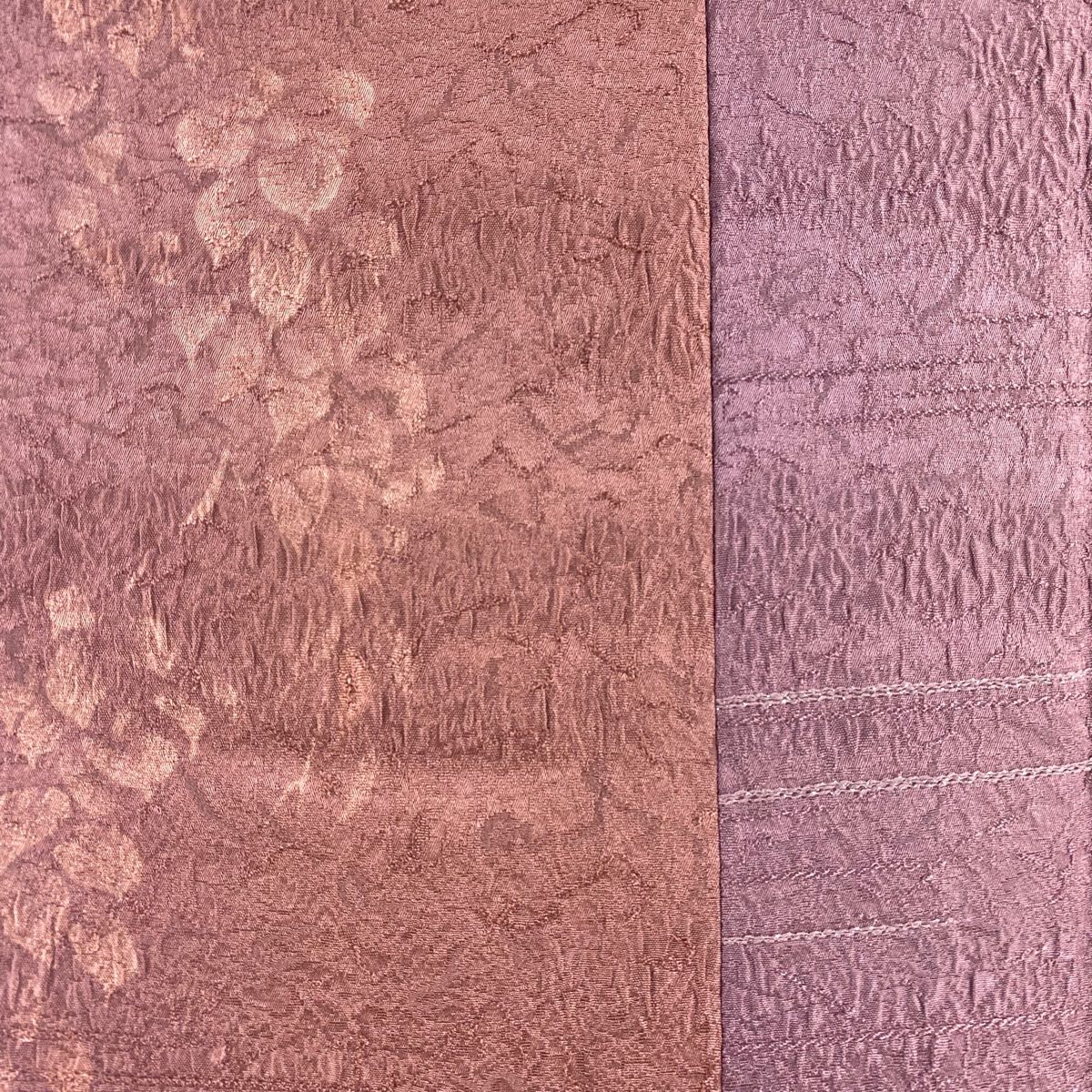 道行 身丈98.5cm 裄丈62cm S 和装コート 被布衿 やまと 草花 地紋 箔  