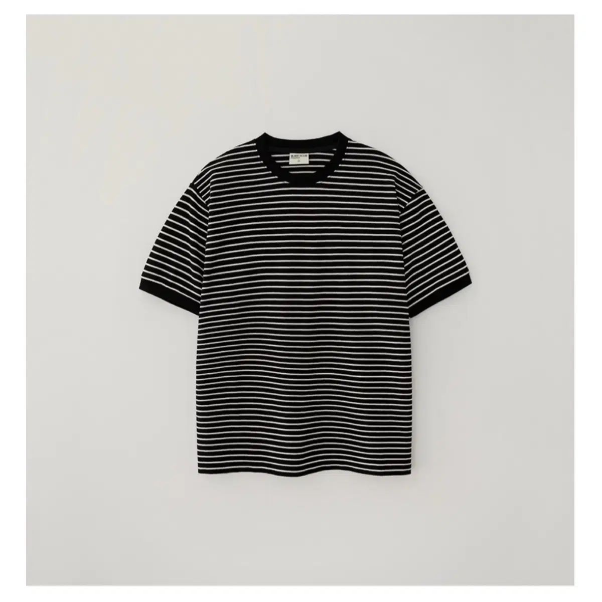 【雷市場（ポンジャン）商品韓国直送】 4 BLANK ROOM(ブランクルーム) PIQUE STRIPE HALF SLEEVE BLACK