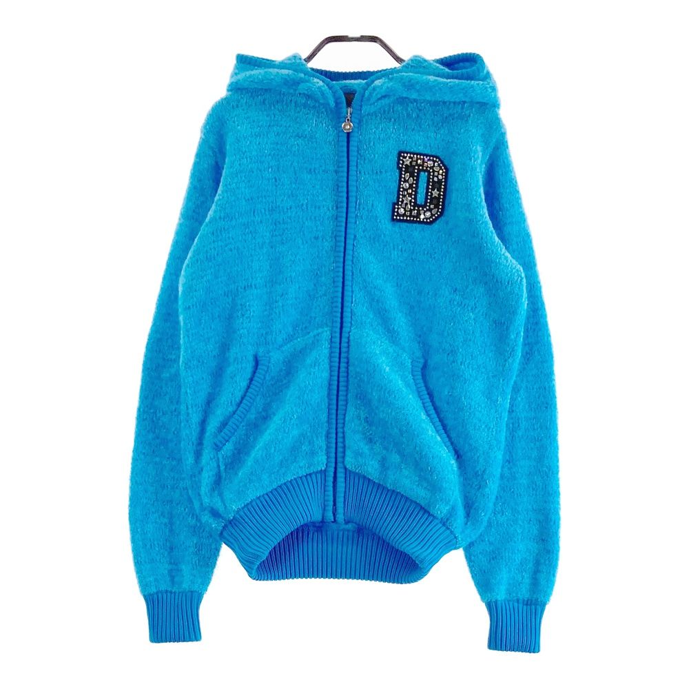 サイズ 3 DANCE WITH DRAGON ダンスウィズドラゴン 長袖 ニット ジップパーカー モヘア混 ブルー系 240101530056 ゴルフウェア レディース ストスト
