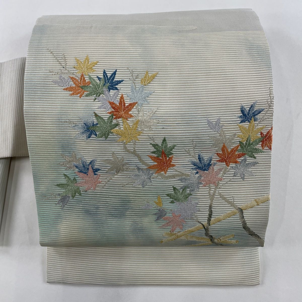 名古屋帯 美品 優品 夏帯 絽 紅葉 箔 灰緑 正絹 【中古】 - メルカリ