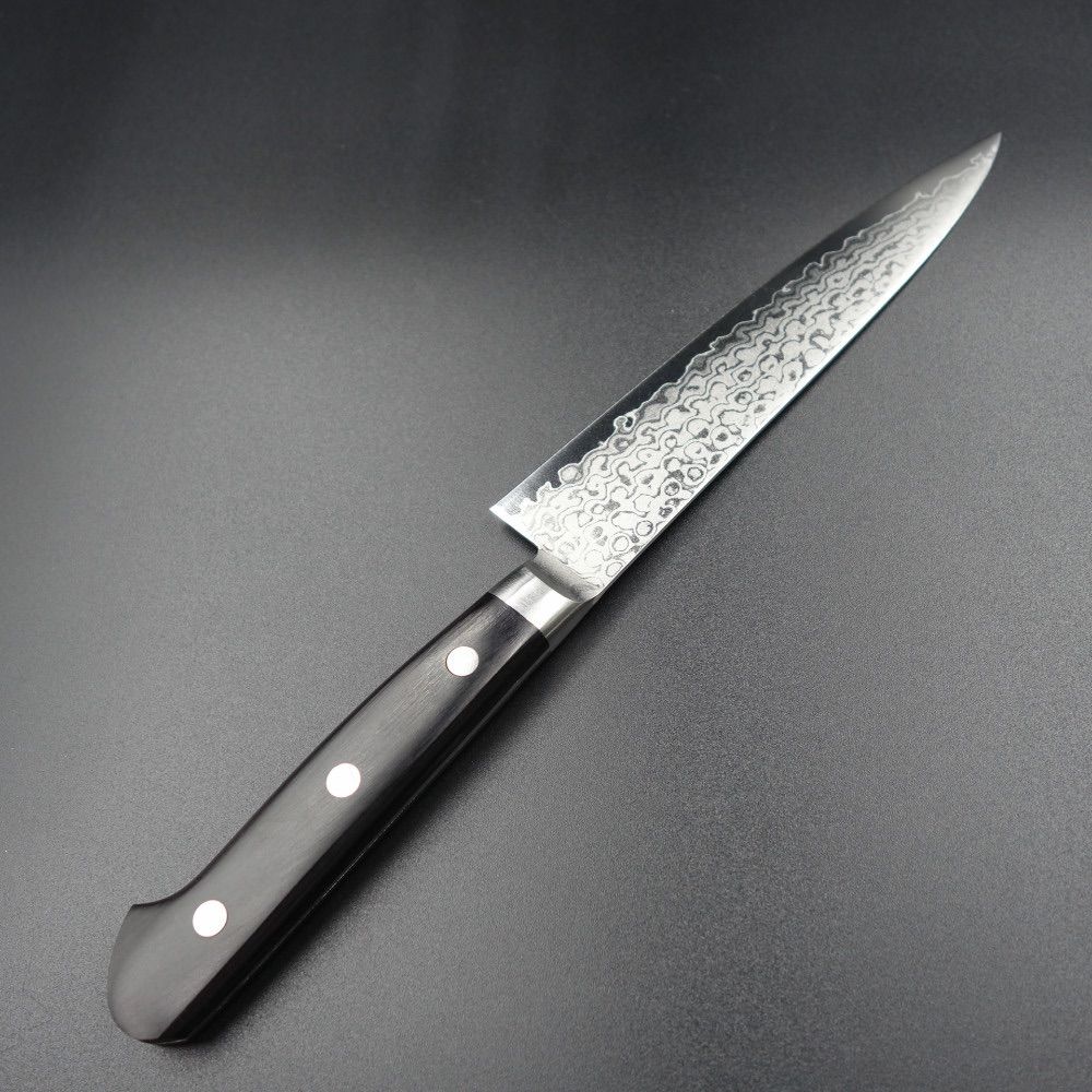 仙助 包丁 ペティナイフ VG10 ダマスカス 140mm 黒合板柄 ステンレス