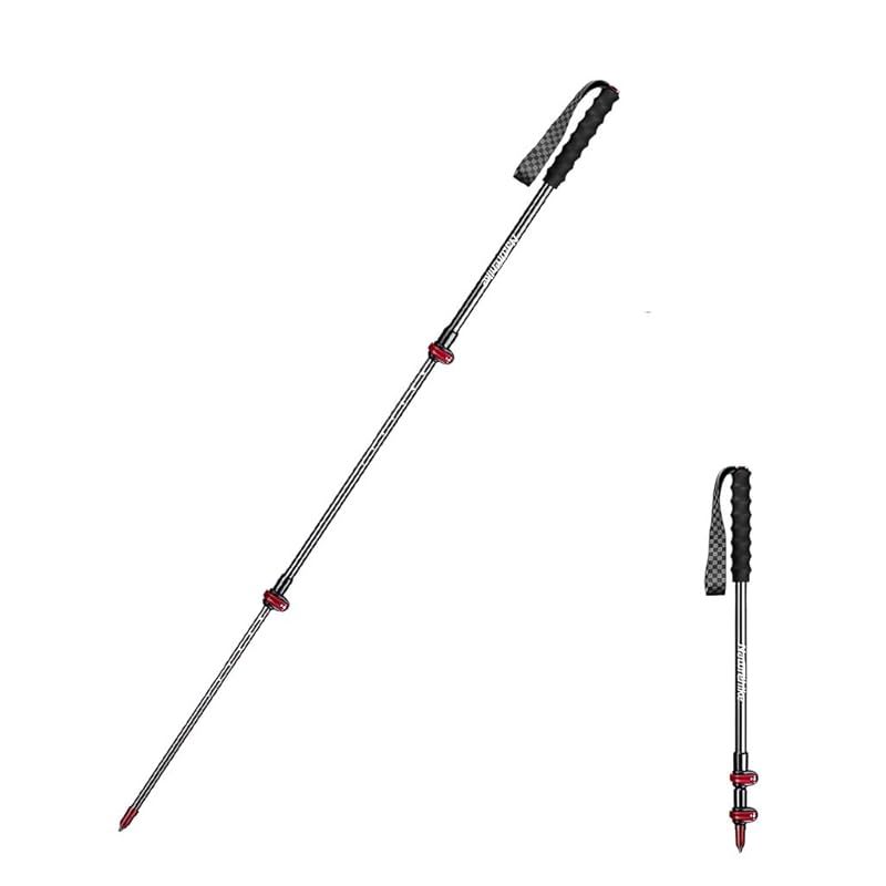 Naturehike カーボン製 3段式 超軽量 伸縮トレッキングポール 男女兼用 コンパクトで長さ調節 赤 M 1個入り 1