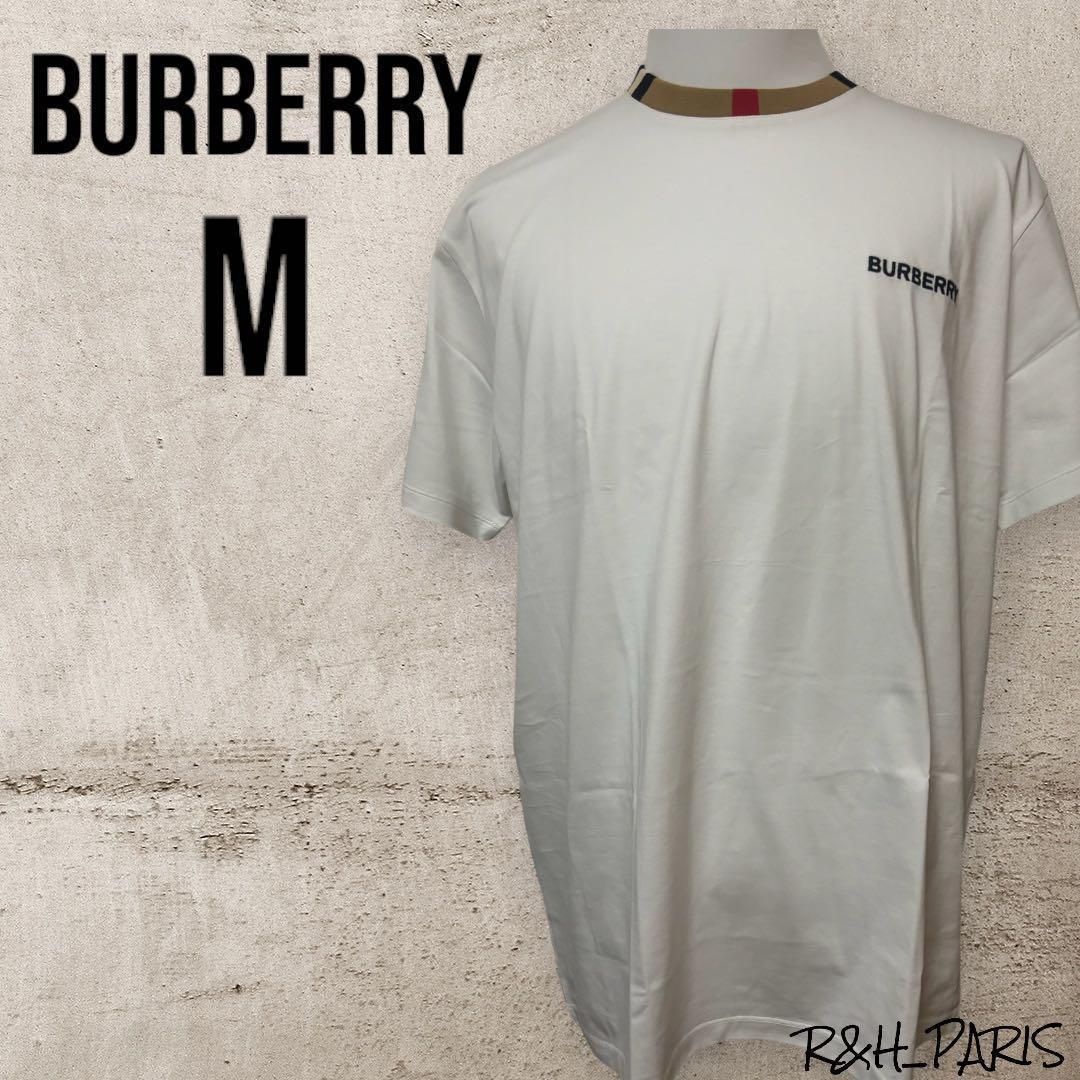 バーバリー Tシャツ ホワイト×ビンテージチェック M 新品未使用 - メルカリ