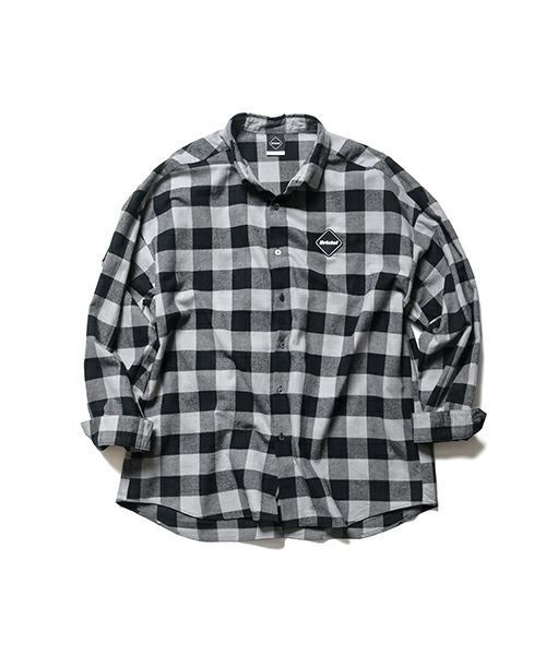 F.C.R.B BIG LOGO FLANNEL BAGGY SHIRT