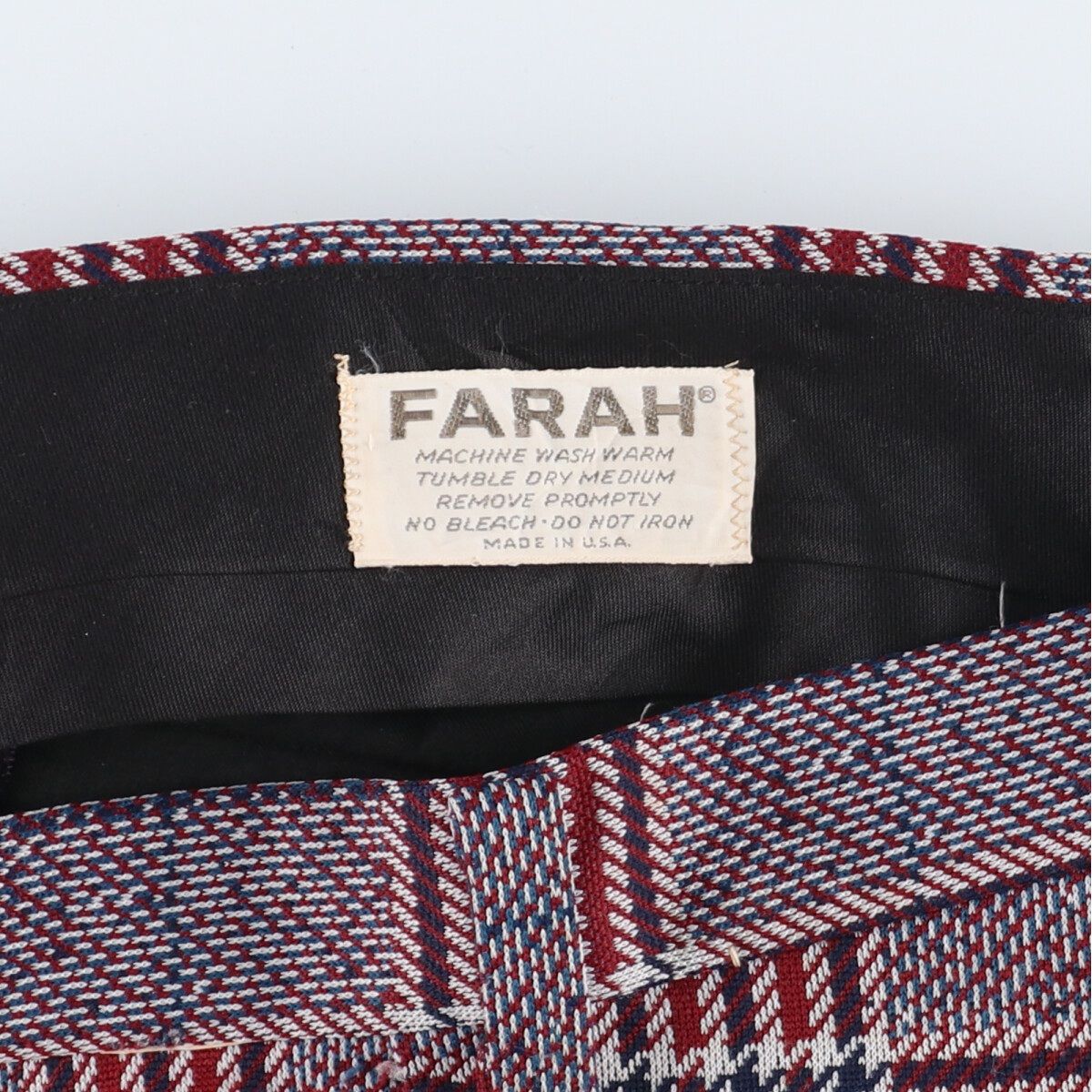 古着 70年代 FARAH チェック柄 フレアパンツ USA製 メンズw37