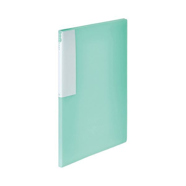 まとめ TANOSEEクリヤーブック 再生PP A4タテ 12ポケット 背幅10mm ミントグリーン 1セット 10冊 ×3セット