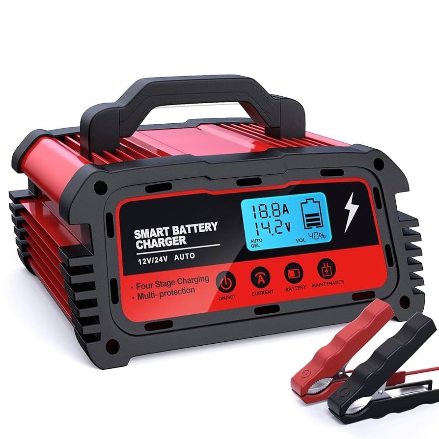 AUTOWHD 全自動バッテリー充電器 バッテリーチャージャー 12Vと24V用 修復充電機 急速 18-180AHバッテリー用 6A 8A 10A充電電流 バッテリー診断